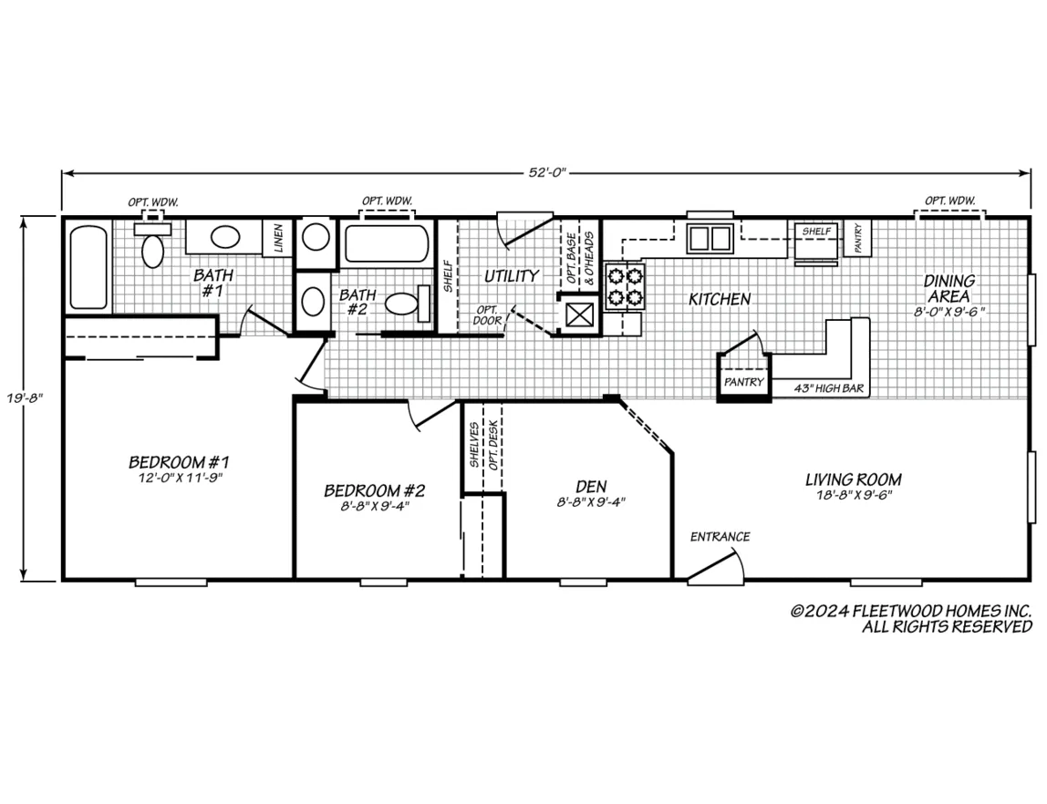 Canyon Lake 20522F floor plan — 2 Beds
