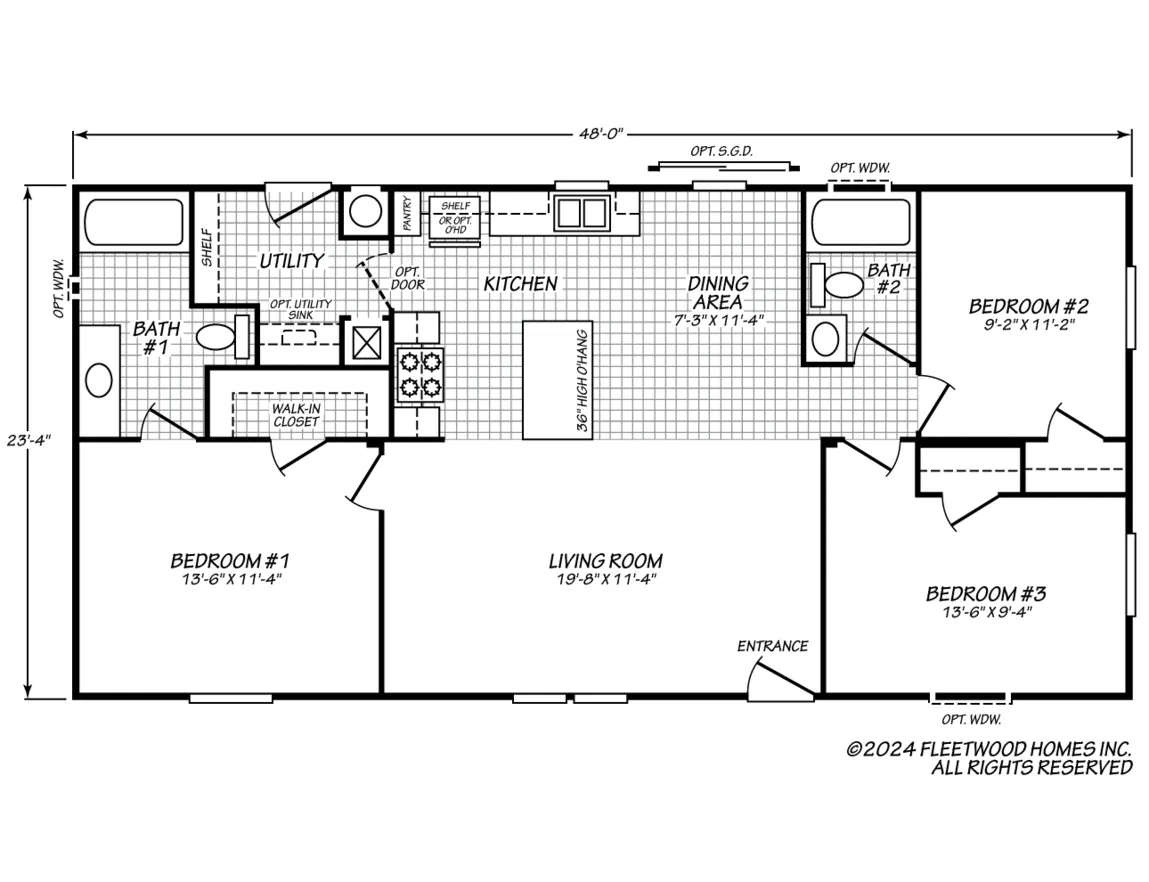 Canyon Lake 24483E floor plan — 3 Beds