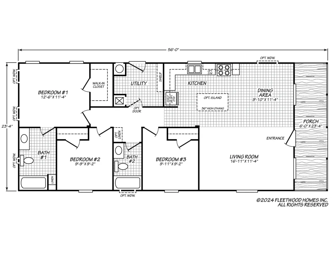 Canyon Lake 24563P floor plan — 3 Beds