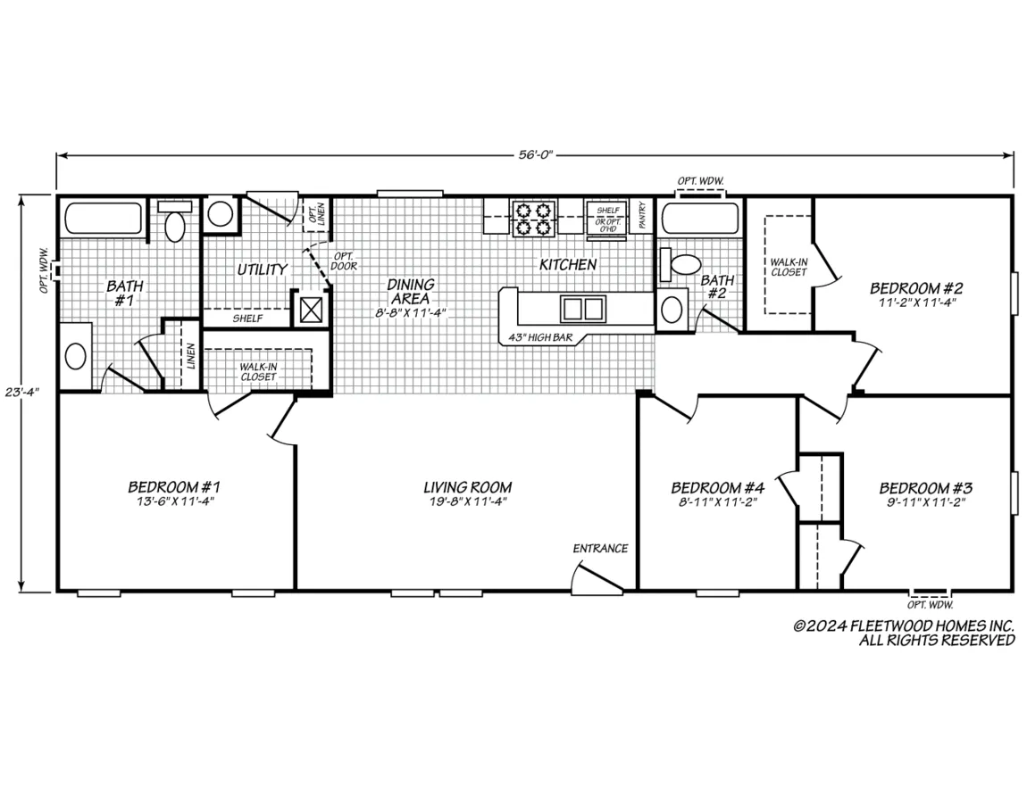 Canyon Lake 24564A floor plan — 4 Beds