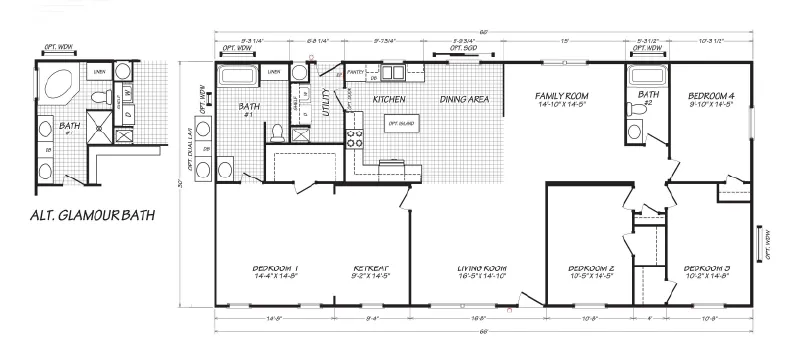 Canyon Lake 30664B floor plan — 4 Beds